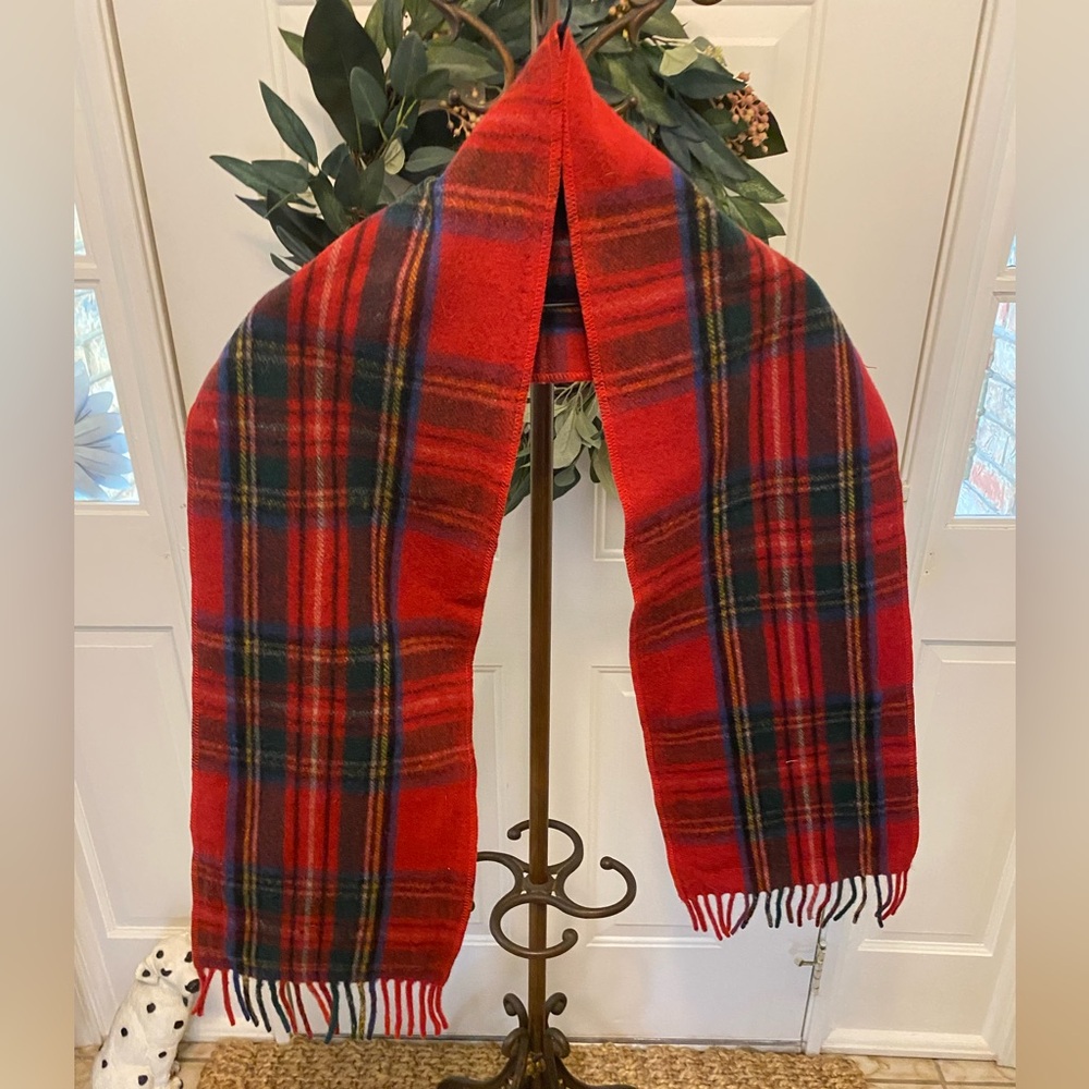 Patrick King Deluxe Wool Plaid Pocket Scarf with Fringe